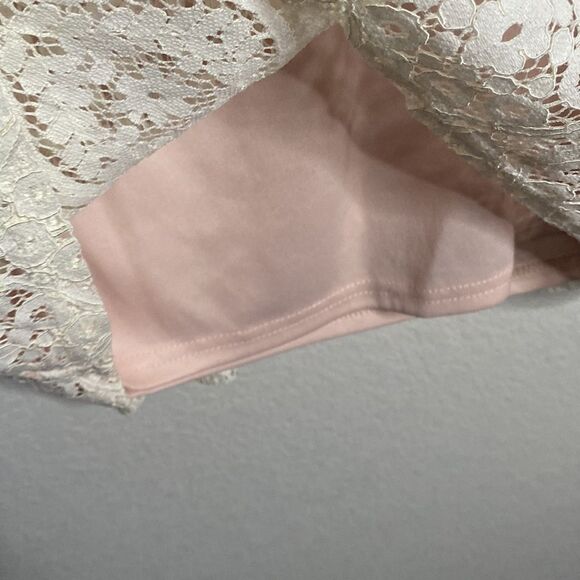 NWT Forever 21 White pink overlay Lace crop top cropped bohemian Size Large L - Picture 5 of 6